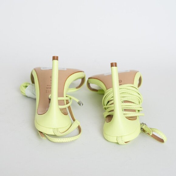 ✨ Schutz Vikki Leather Sandals Lace Up Stiletto Heel Fresh Green NEW - Picture 9 of 15